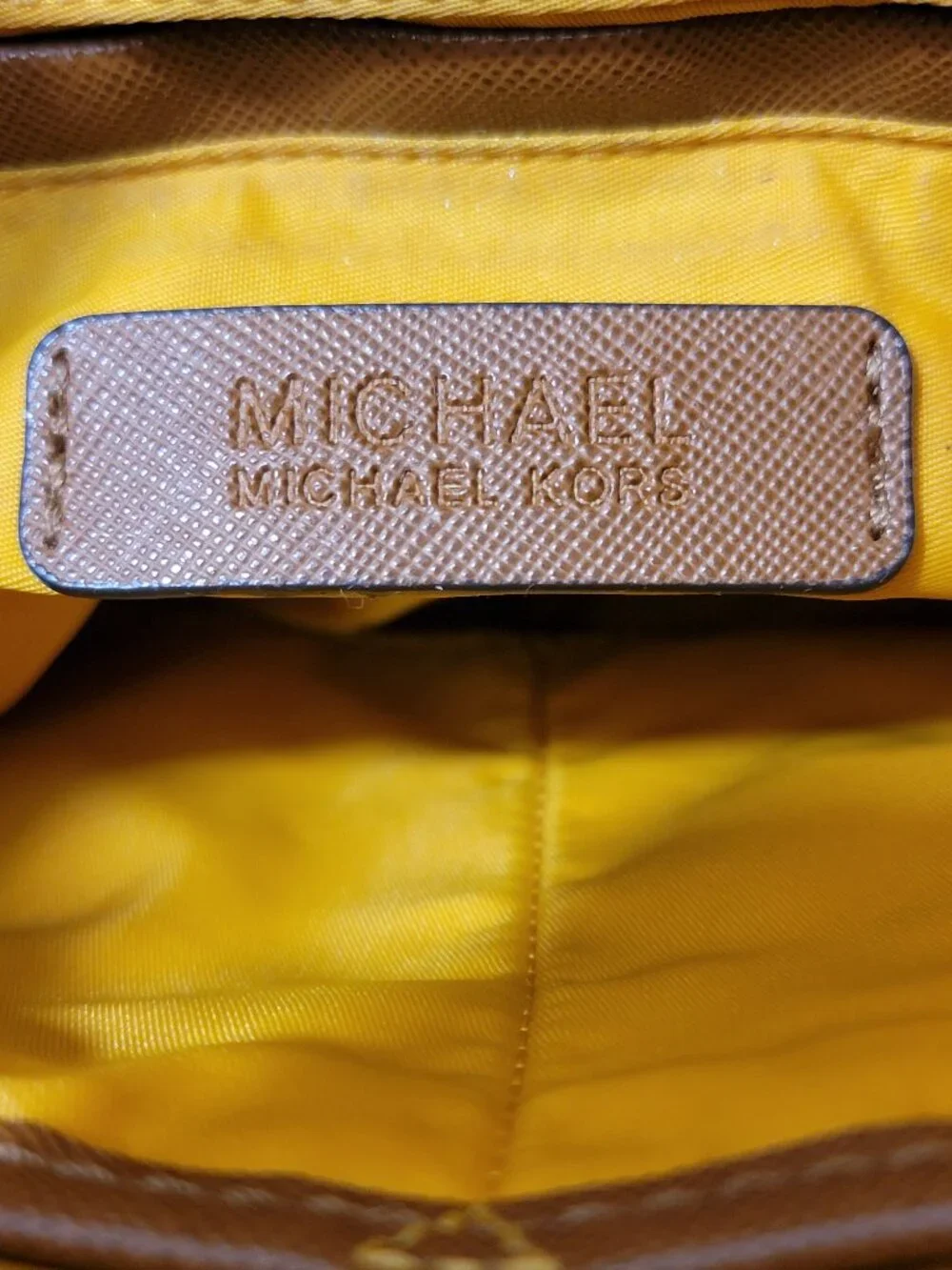 Michael Kors Kempton Navy Nylon Crossbody Bag Leather Trim Gold MK Medallion